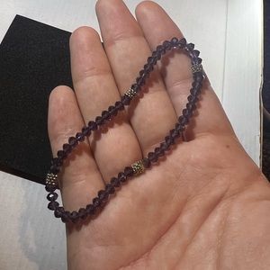 Purple plastic bead elastic bracelet